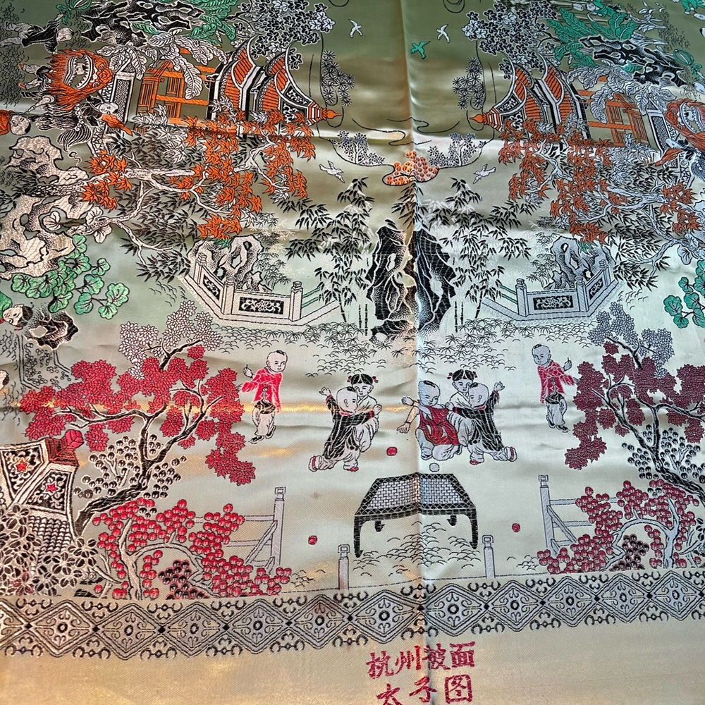 SALE! Chinese Colorful Silk Brocade Tapestry with Children Playing“Hangzhou”